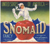 Snomaid Brand Vintage Washington Apple Crate Label