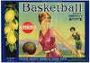 Basketball Brand Vintage Claremont Lemon Crate Label, wave