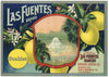 Las Fuentes Brand Vintage Santa Barbara County Lemon Crate Label, Sunkist