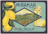 Miramar Brand Vintage Santa Barbara California Lemon Crate Label