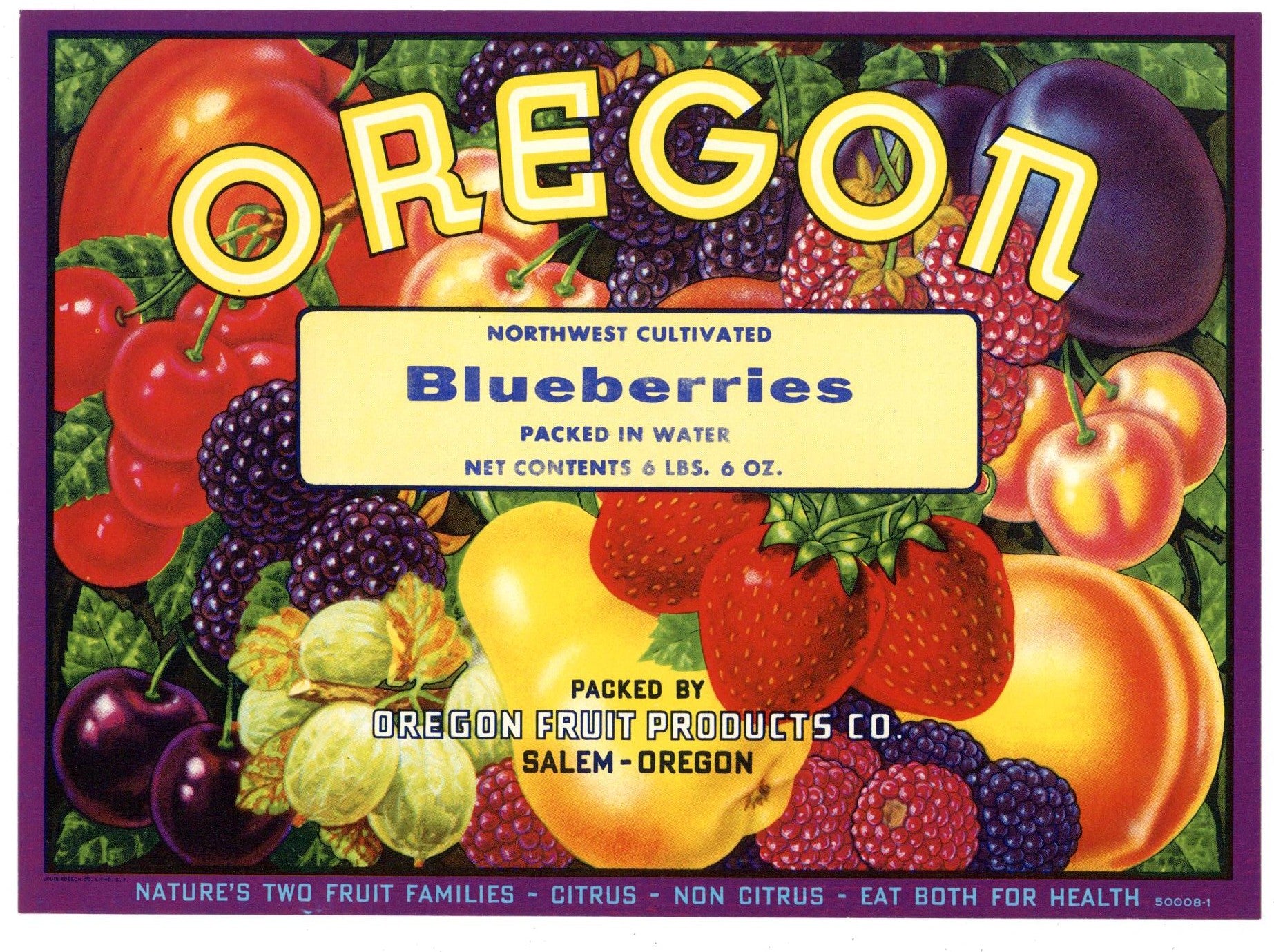Oregon Brand Vintage Blueberries Can Label – thelabelman