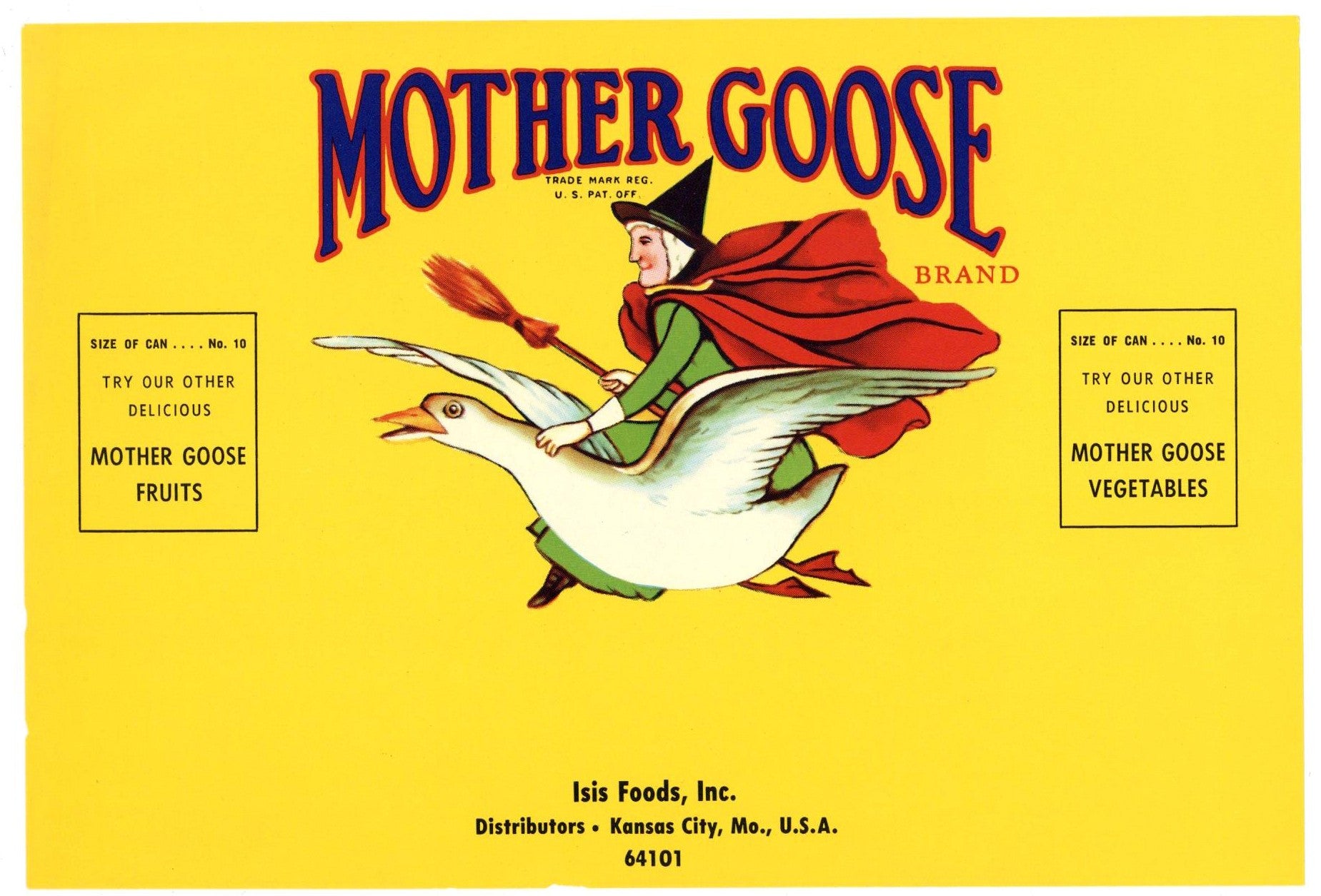 Mother Goose Brand Vintage Kansas City Missouri Can Label