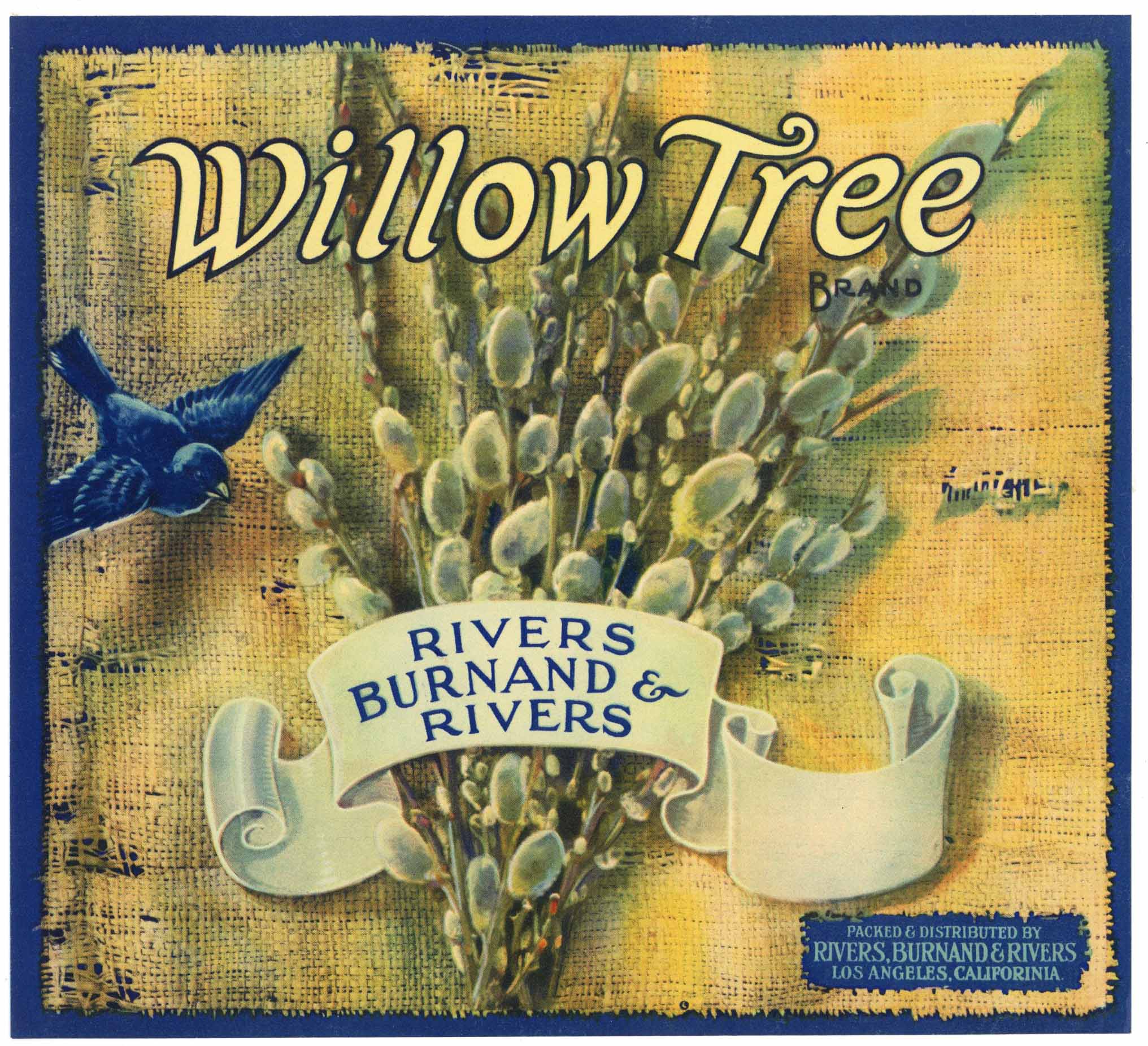 Willow Tree Brand Vintage Apple Crate Label, white