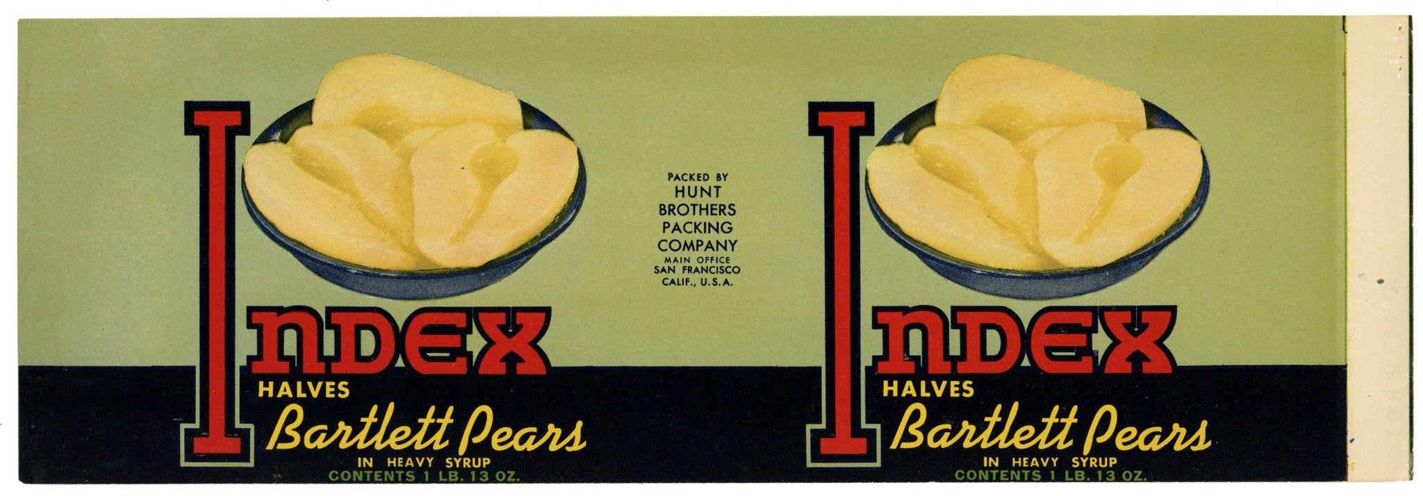 Index Brand Vintage Pear Can Label
