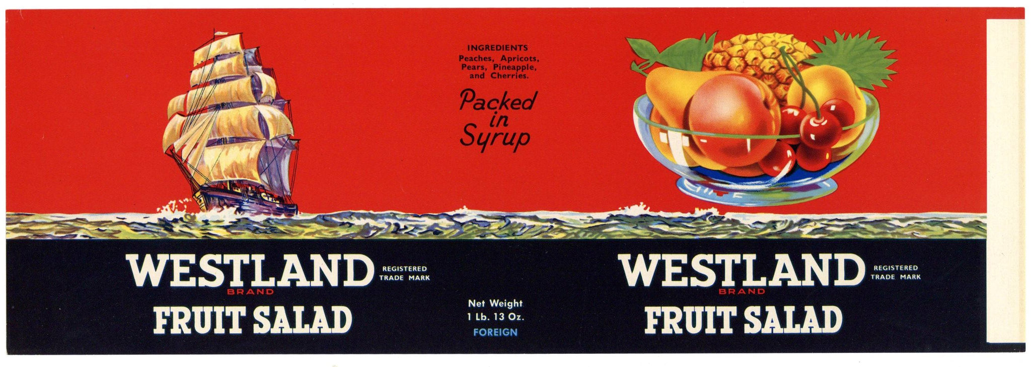 Westland Brand Vintage Fruit Salad Can Label