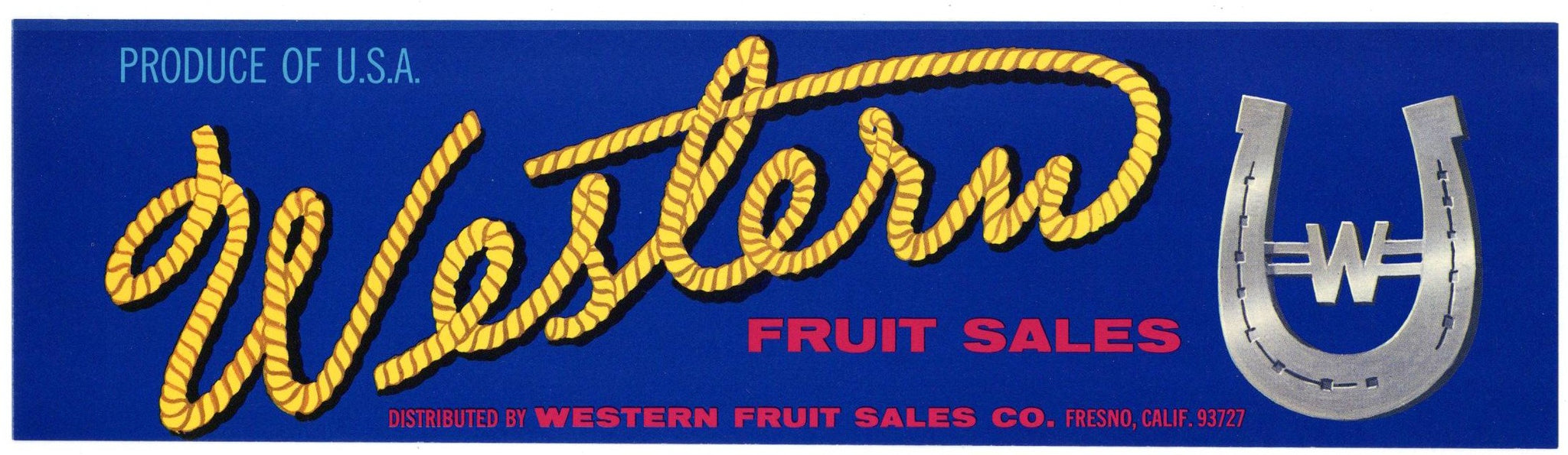 Western Brand Vintage Fresno California Fruit Crate Label