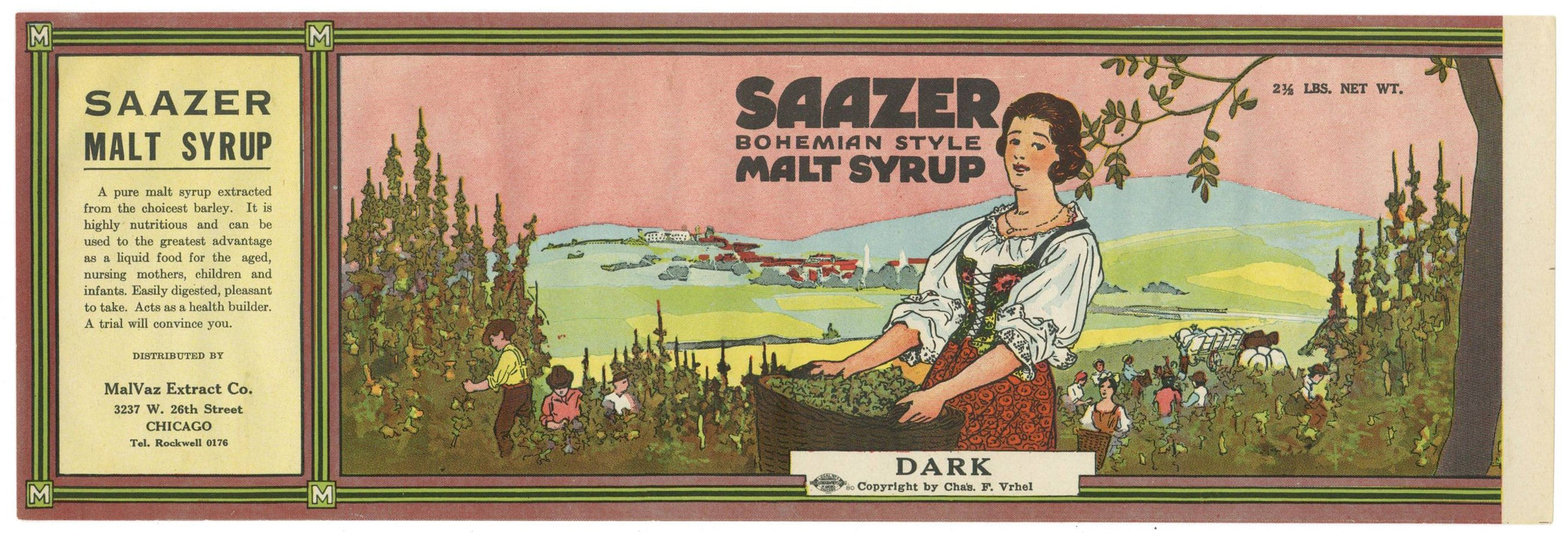 Saazer Brand Vintage Bohemian Style Malt Syrup Can Label