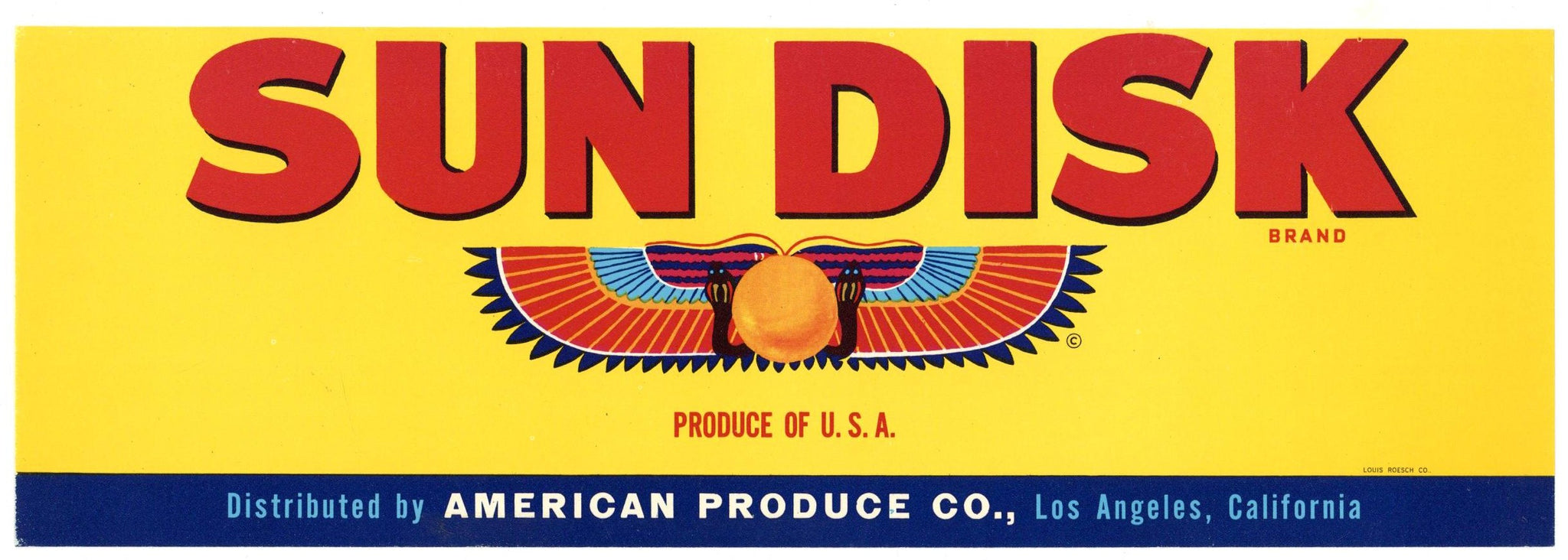 Sun Disk Brand Vintage California Produce Crate Label