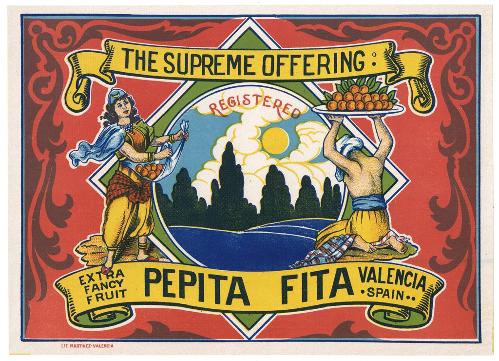 The Supreme Offering Brand Vintage Spanish Orange Crate Label