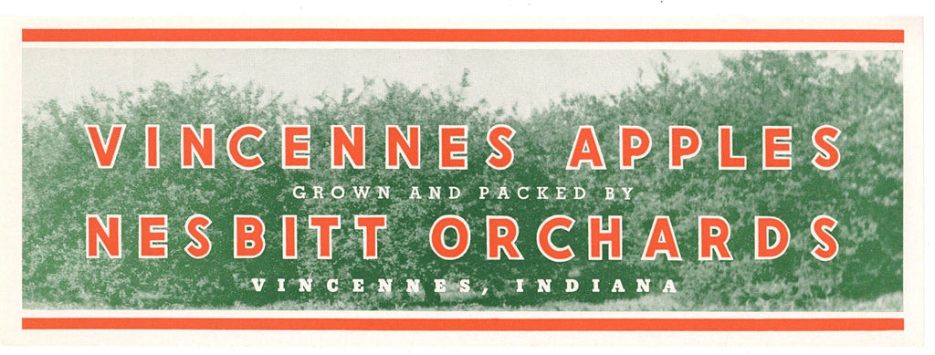 Vincennes Peaches Brand Vintage Indiana Apple Crate Label