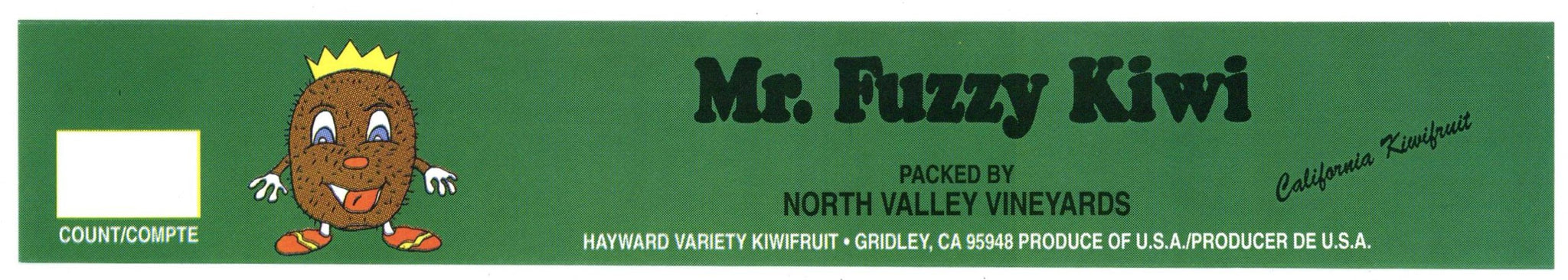 Mr. Fuzzy Kiwi Brand Vintage Gridley California Kiwifruit Crate Label