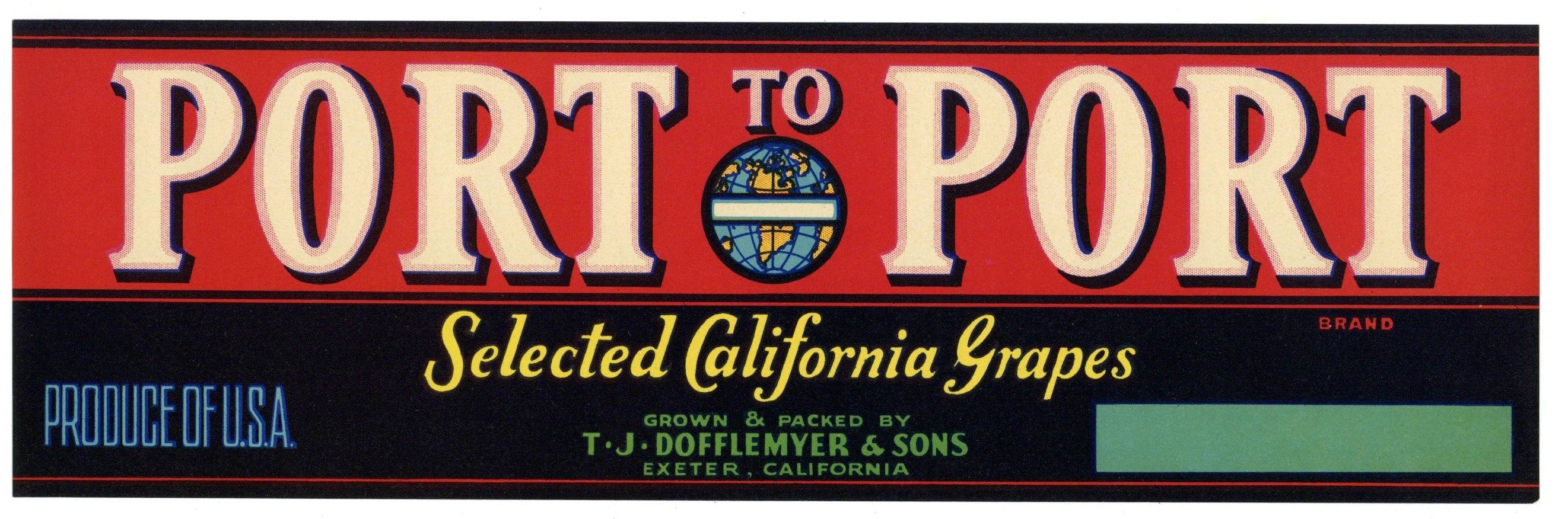 Label Man Port to Port Brand Vintage Exeter California Grape Crate Label ...