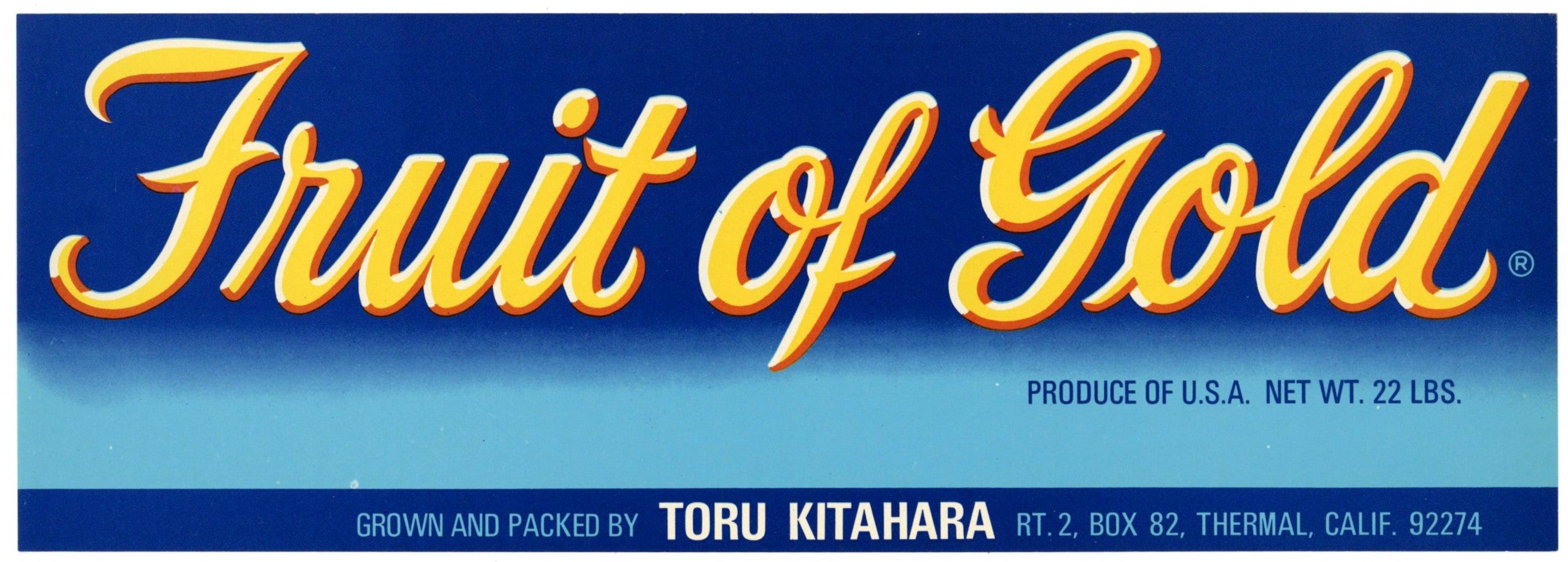 Fruit of Gold Brand Vintage Thermal California Fruit Crate Label ...