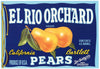 El Rio Orchard Brand Vintage Di Giorgio Pear Crate Label