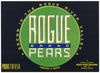 Rogue Brand Vintage Medford Oregon Pear Crate Label, green