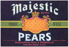 Majestic Brand Vintage Yakima, Washington Pear Crate Label