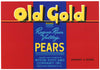 Old Gold Brand Vintage Medford, Oregon Pear Crate Label