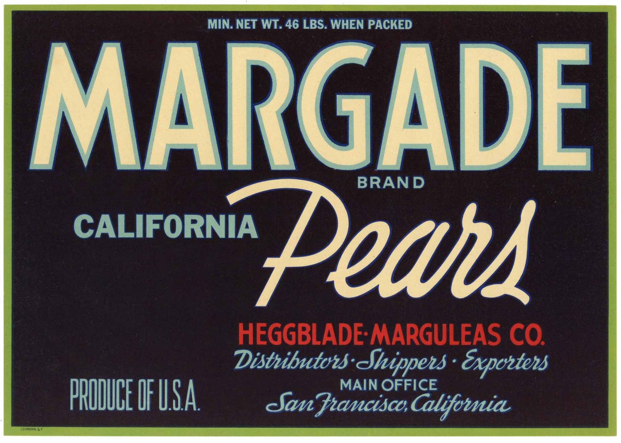 Margade Brand Vintage Pear Crate Label – thelabelman