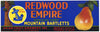 Redwood Empire Brand Vintage Ukiah Mendocino County Pear Crate Label, Blue Anchor
