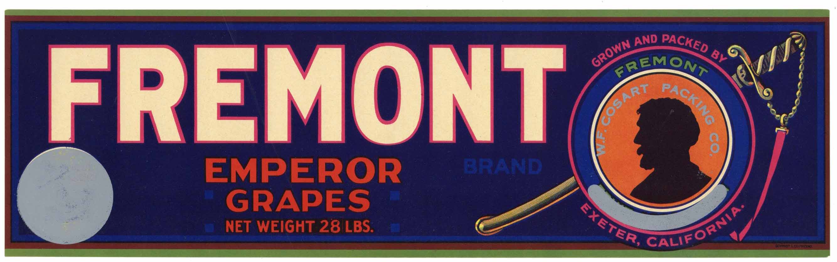 Fremont Brand Vintage Exeter Grape Crate Label – thelabelman