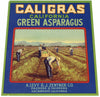 Caligras Brand Vintage Sacramento Asparagus Crate Label, wear