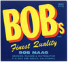 Bob's Brand Vintage Coachella Valley Orange Crate Label