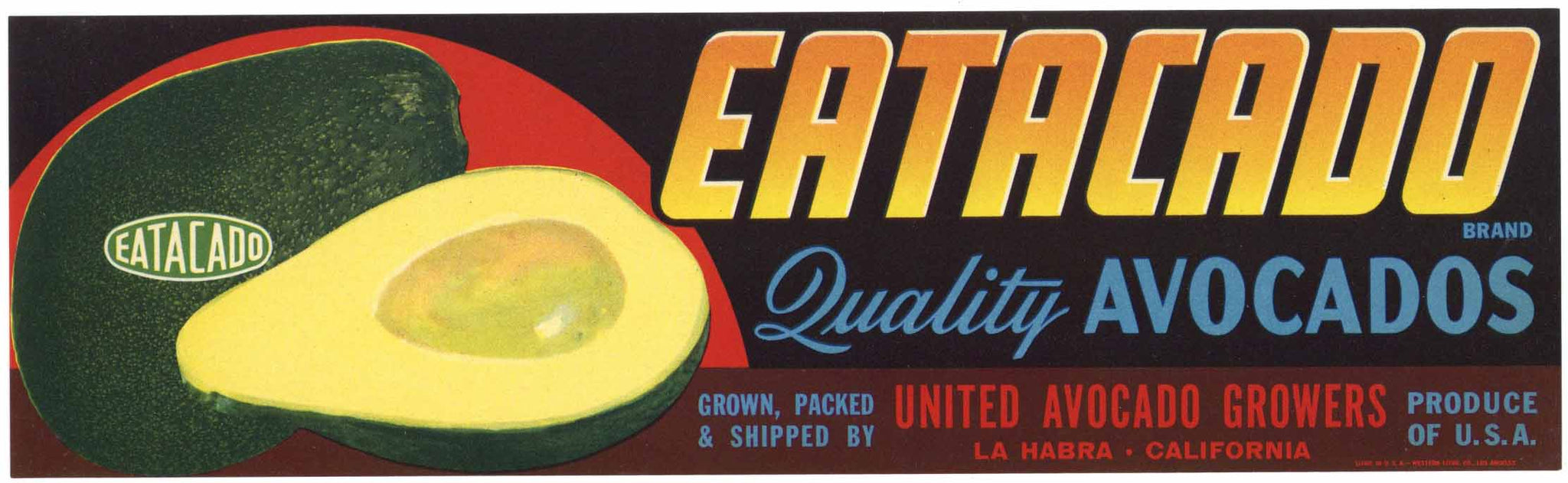 Eatacado Brand Vintage La Habra Avocado Crate Label, smaller