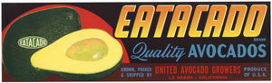 Eatacado Brand Vintage La Habra Avocado Crate Label, smaller