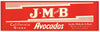 J M and B Brand Vintage Avocado Crate Label