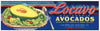 Locavo Brand Vintage La Habra California Avocado Crate Label