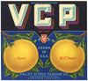 V C P Brand Vintage Phoenix Arizona Grapefruit Crate Label, folds
