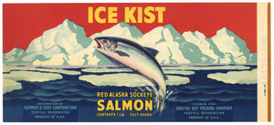 Ice Kist Brand Vintage Seattle Washington Salmon Can Label