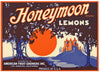 Honeymoon Brand Vintage American Fruit Growers Lemon Crate Label