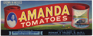 Amanda Brand Vintage Nogales Arizona Tomato Crate Label