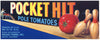 Pocket Hit Brand Vintage Saticoy California Tomato Crate Label