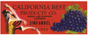 California Best Brand Vintage Fresno California Grape Crate Label