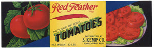 Red Feather Brand Vintage Hazlehurst Mississippi Tomato Crate Label
