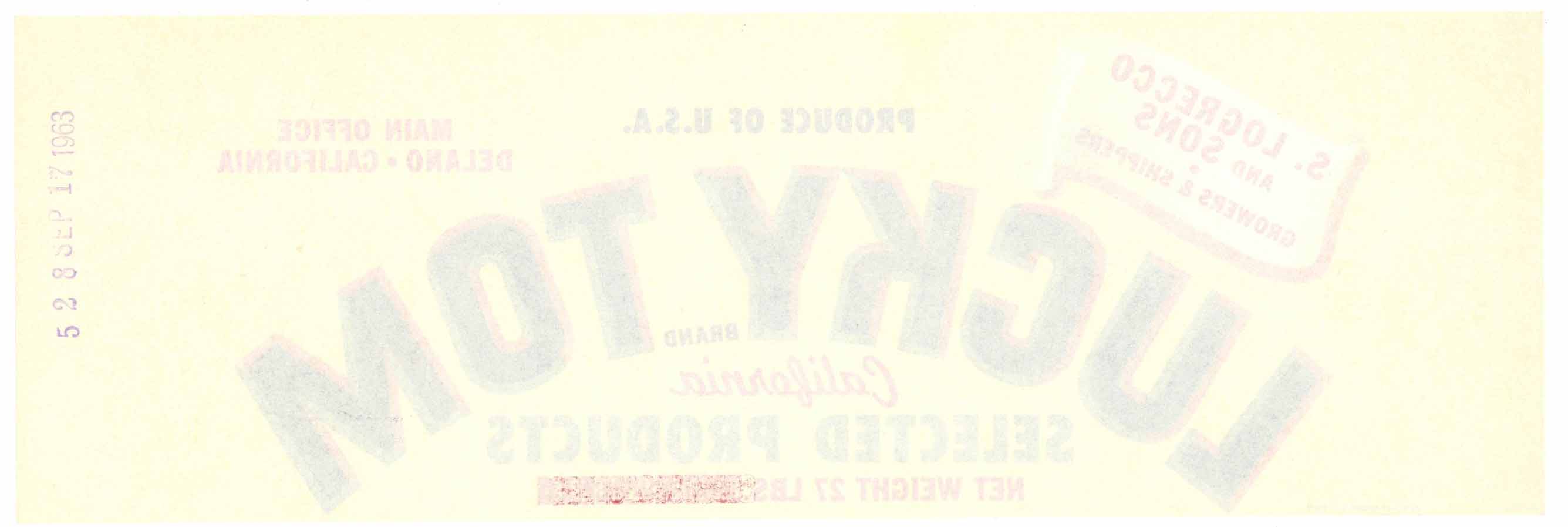 Lucky Tom Brand Delano California Fruit Crate Label – thelabelman