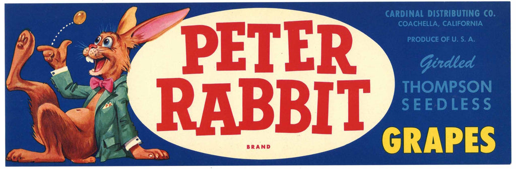 Peter Rabbit Brand Coachella California Fruit Crate Label