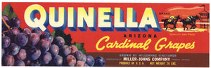 Quinella Brand Phoenix Arizona Grape Crate Label