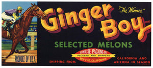 Ginger Boy Brand Vintage Imperial Valley Melon Crate Label