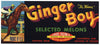 Ginger Boy Brand Vintage Imperial Valley Melon Crate Label