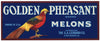 Golden Pheasant Brand Vintage Melon Crate Label
