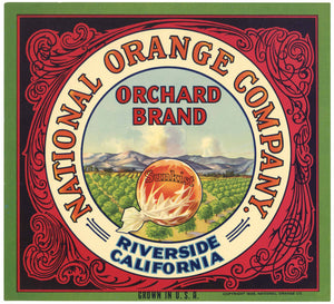 Orchard Brand Vintage Riverside Orange Crate Label