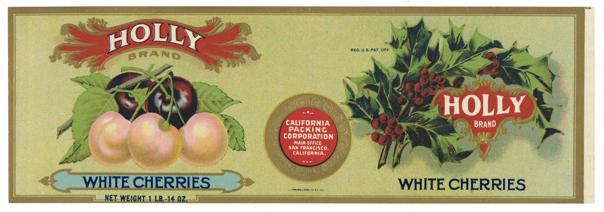 Holly Brand Vintage Cherry Can Label