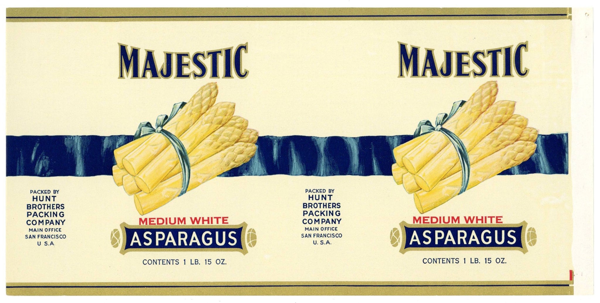 Majestic Brand Vintage California Asparagus Can Label