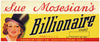 Billionaire Brand Vintage Fresno California Fruit Crate Label, larger