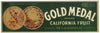 Gold Medal Brand Vintage Fruit Crate Label