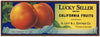 Lucky Seller Brand Vintage Levy Zentner Peach Crate Label