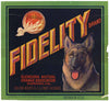 Fidelity Brand Vintage Glendora California Orange Crate Label, wear